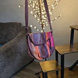 The Sak Super Cute Leather Patchwork Crossbody Purse